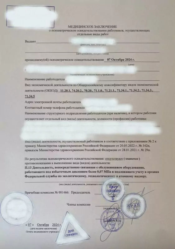 Психиатрическая комиссия 342н (бывш. 705)